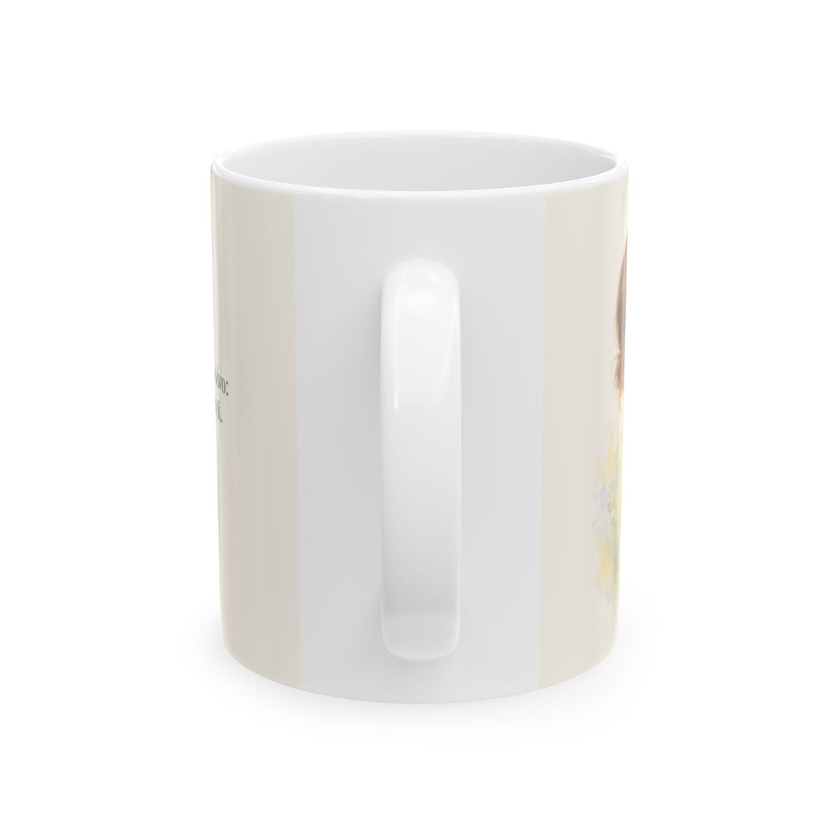 Eres templo del Dios vivo | Taza devocional ilustrada | 1 Corintios 3:16 — 11 oz · Vista posterior