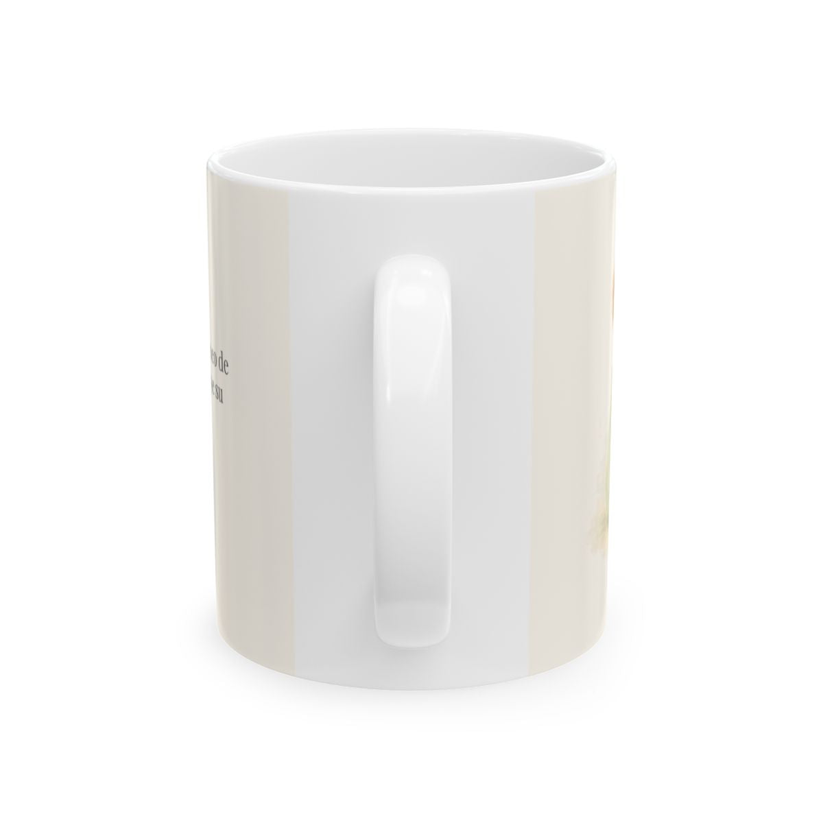 El Señor cumple el deseo de los que le temen | Taza de inspiración bíblica | Salmo 145:19 — 11 oz · Vista posterior