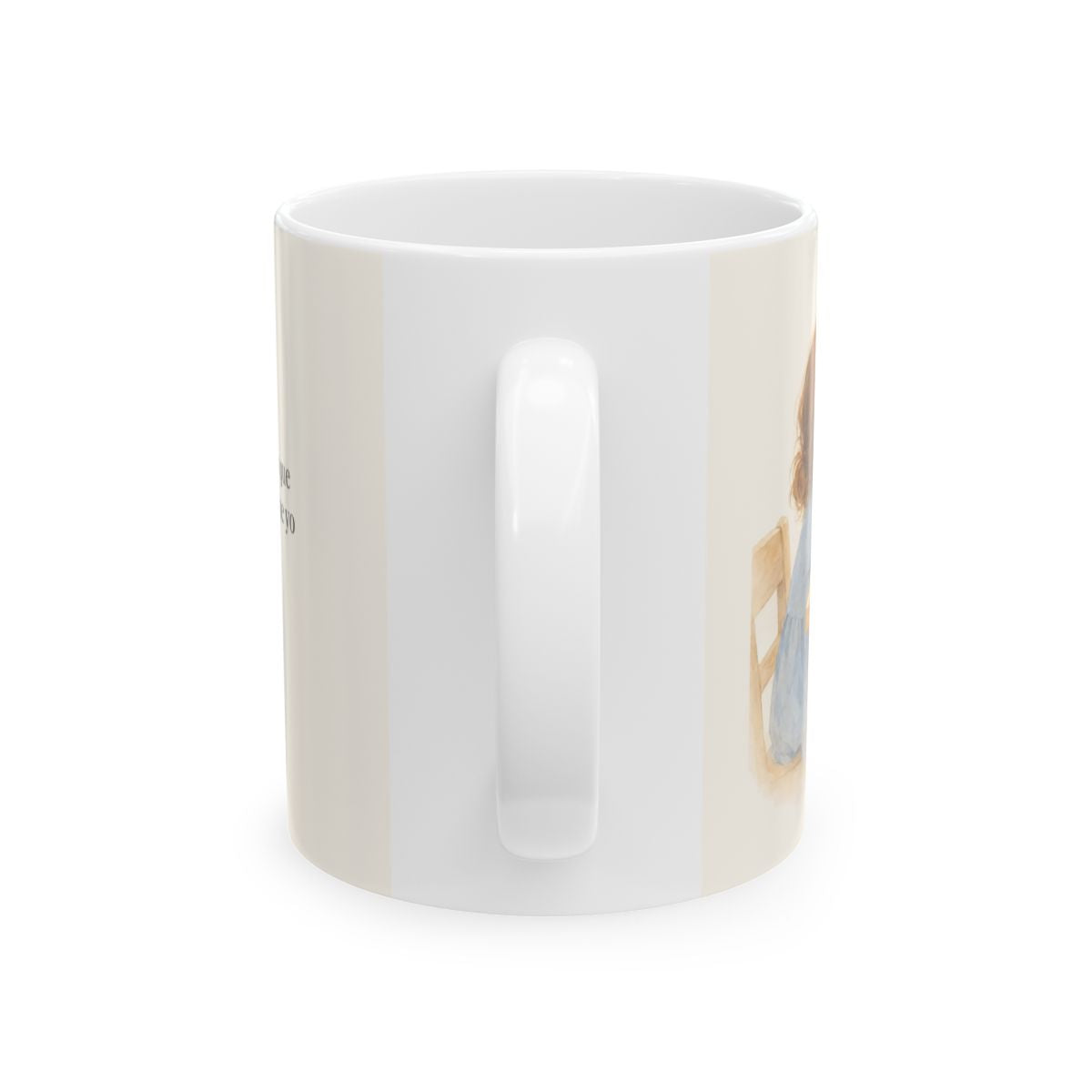 Mi Padre sabe lo que necesito | Taza de inspiración bíblica | Mateo 6:26 — 11 oz · Vista posterior