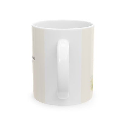 Tú guardas en paz al que confía en ti | Taza devocional ilustrada | Isaías 26:3 — 11 oz · Vista posterior