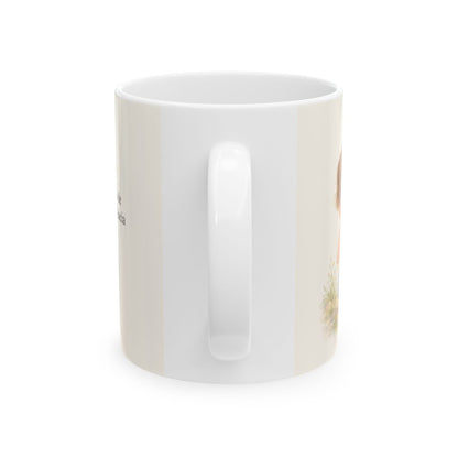 Que Él sea el centro de todo | Taza cristiana en dos tamaños | Juan 3:30 — 11 oz · Vista posterior