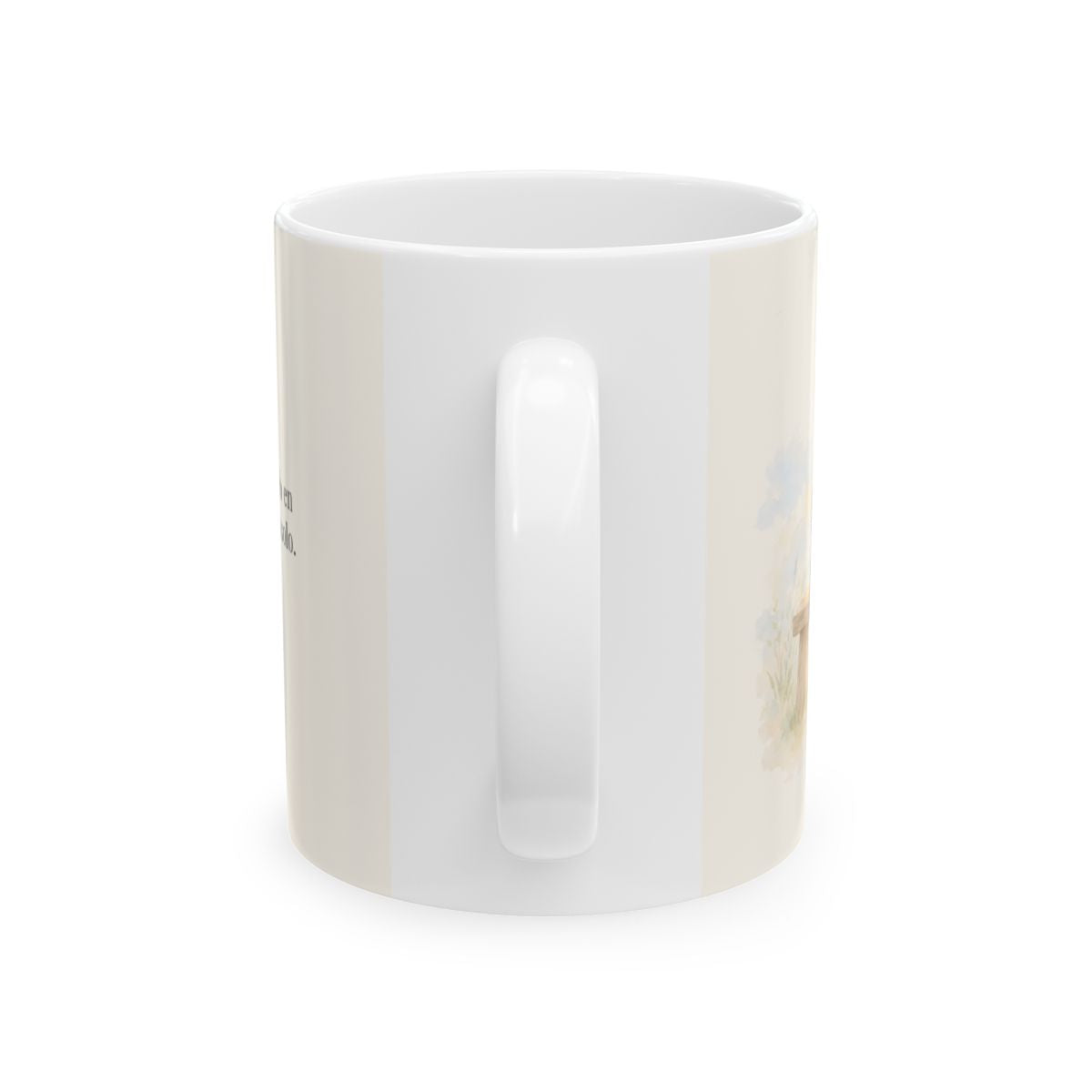 Dios pone al solitario en familia | Taza devocional de fe | Salmo 68:6 — 11 oz · Vista posterior