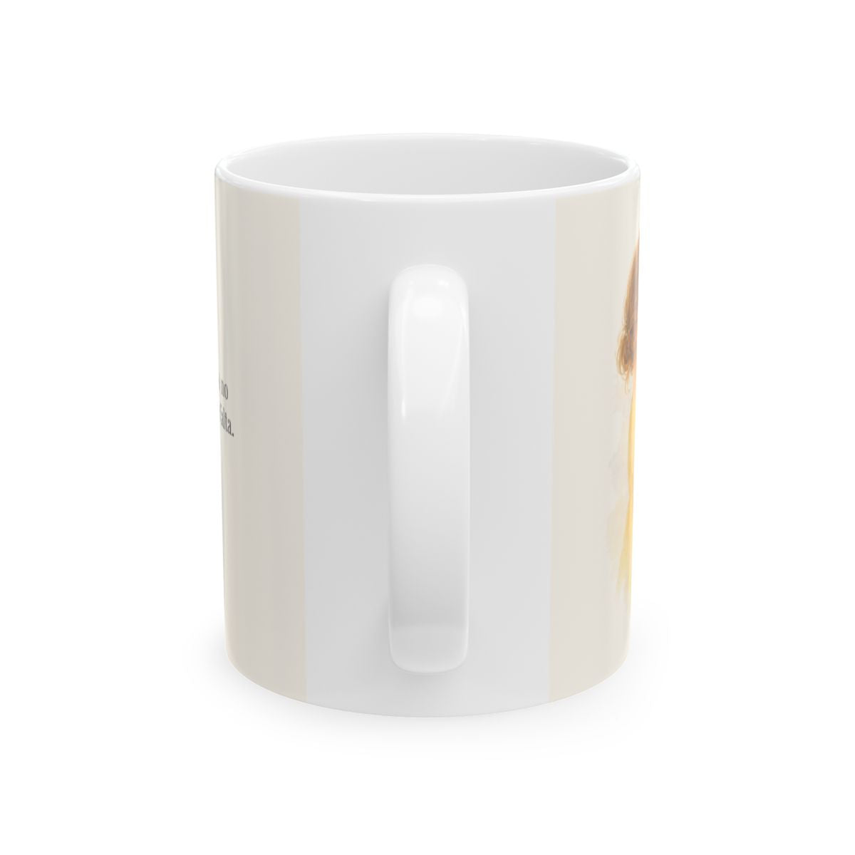 En Dios he confiado, no temeré | Taza cristiana con frase devocional | Salmo 56:3-4 — 11 oz · Vista posterior