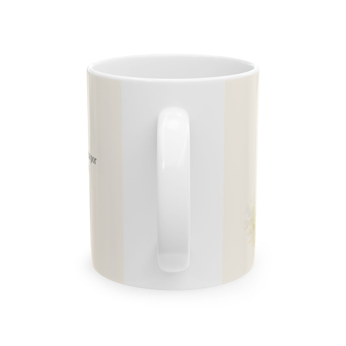 Dios guarda su pacto por mil generaciones | Taza devocional de fe | Deuteronomio 7:9 — 11 oz · Vista posterior