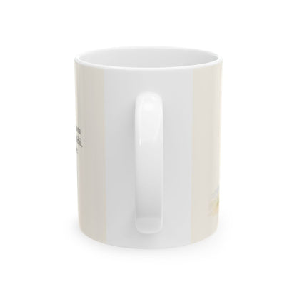 El poder de Cristo reposa sobre mí | Taza devocional ilustrada | 2 Corintios 12:9 — 11 oz · Vista posterior