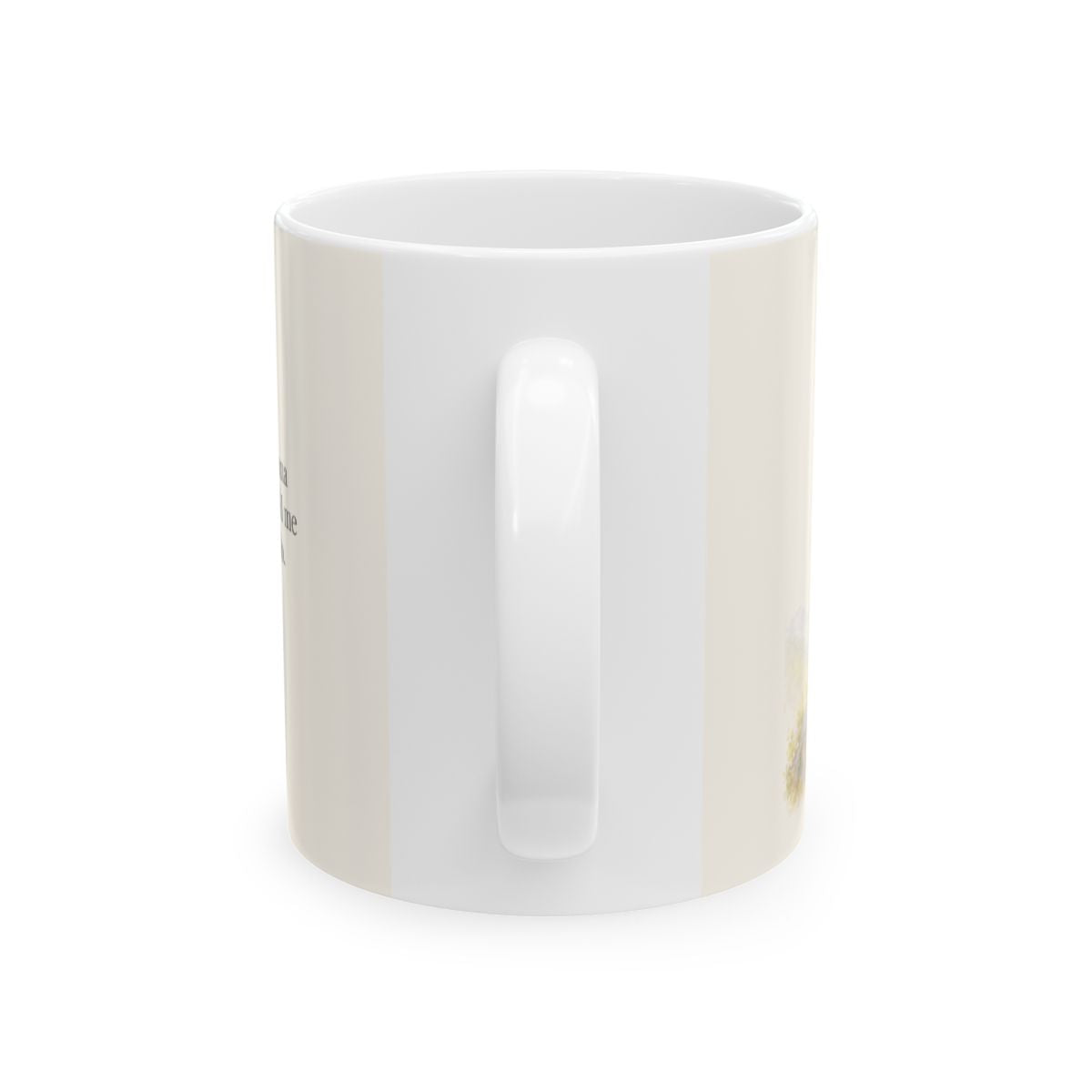 El Señor es mi fortaleza eterna | Taza con arte cristiano | Isaías 26:3-4 — 11 oz · Vista posterior