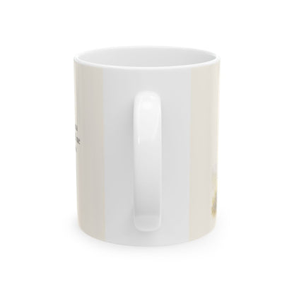El Señor es mi fortaleza eterna | Taza con arte cristiano | Isaías 26:3-4 — 11 oz · Vista posterior