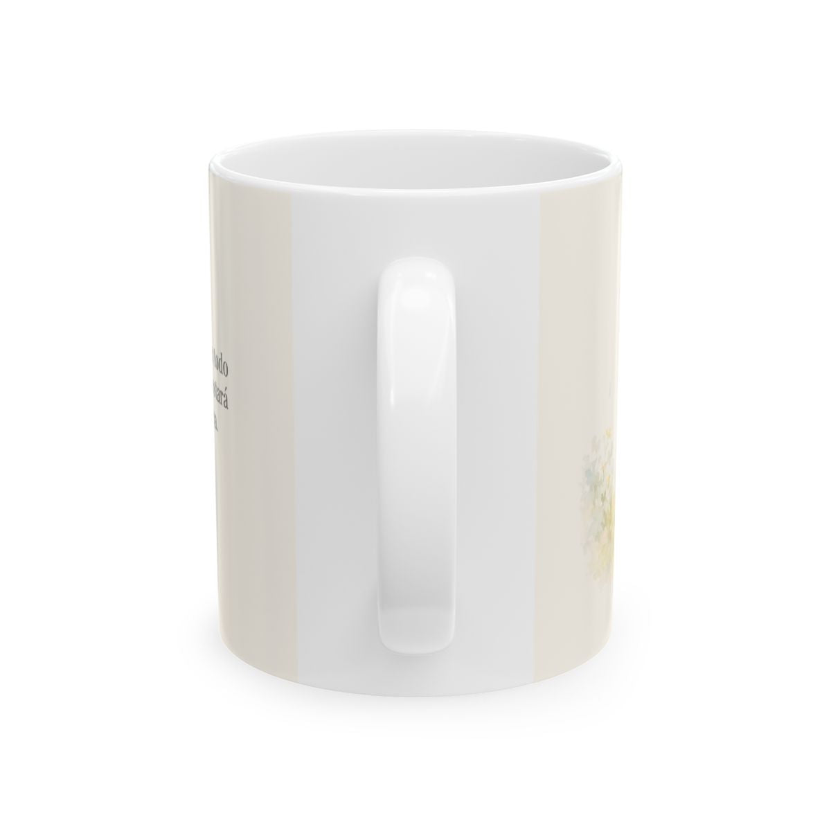 Bendeciré a Jehová en todo tiempo | Taza cristiana con frase devocional | Salmo 34:1 — 11 oz · Vista posterior