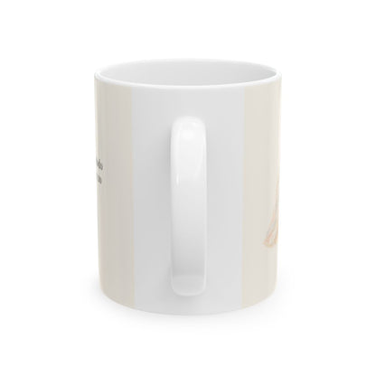 Dios es mi refugio en todo tiempo | Taza bíblica de cerámica | Salmo 62:6 — 11 oz · Vista posterior