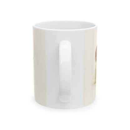 Dios salva al espíritu abatido | Taza bíblica para café | Salmo 34:18 — 11 oz · Vista posterior