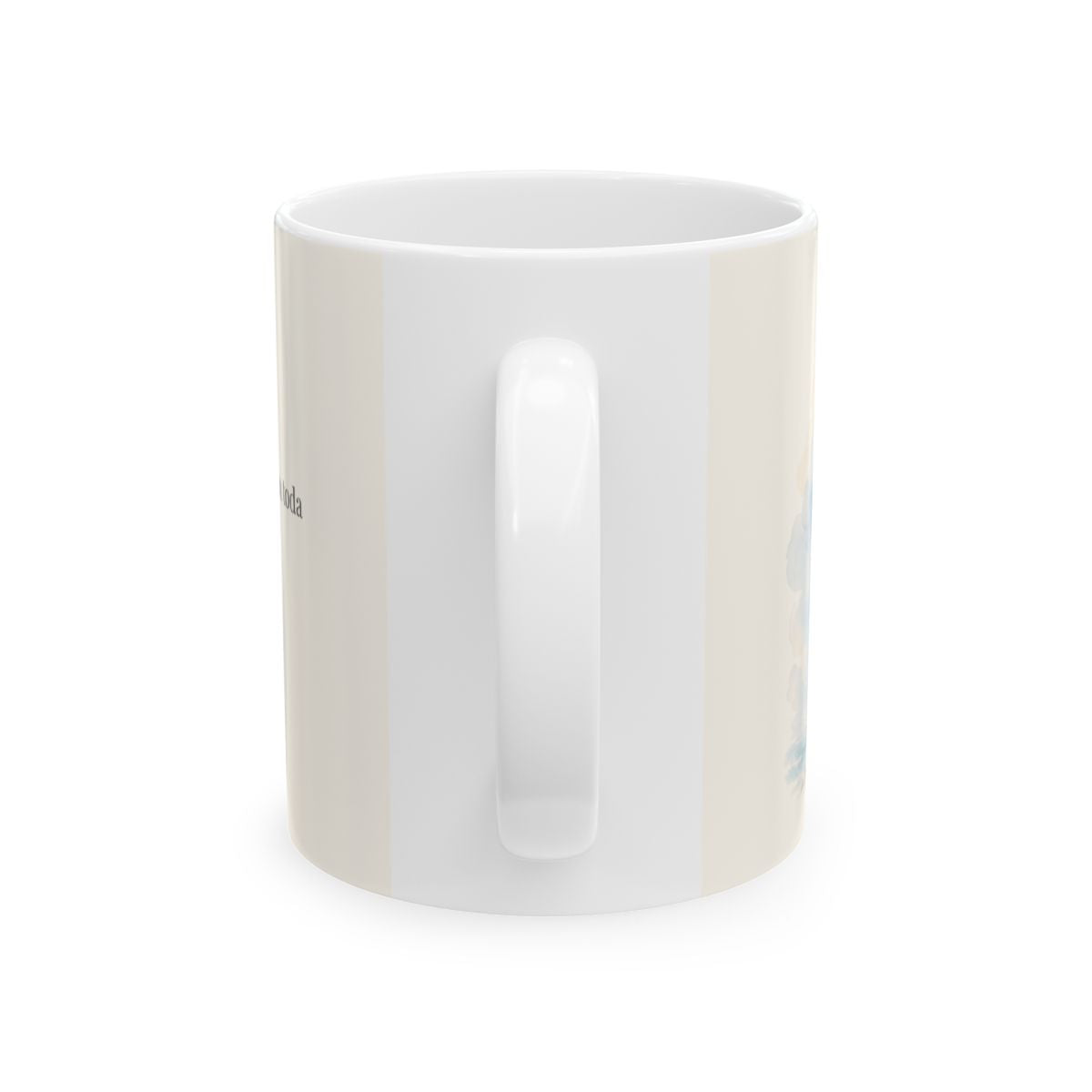 La paz de Cristo calma mi tormenta | Taza con arte cristiano | Marcos 4:39 — 11 oz · Vista posterior