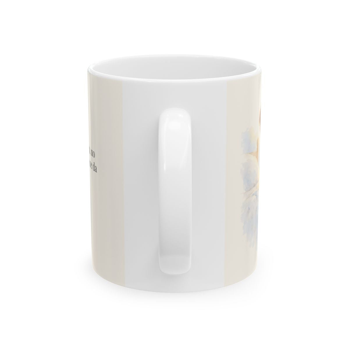 El Señor está conmigo, no temeré | Taza cristiana para regalar | Hebreos 13:5-6 — 11 oz · Vista posterior