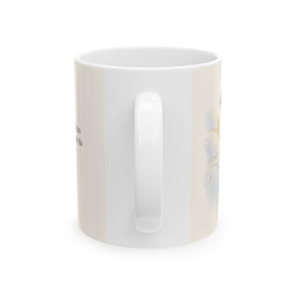 El Señor está conmigo, no temeré | Taza cristiana para regalar | Hebreos 13:5-6 — 11 oz · Vista posterior