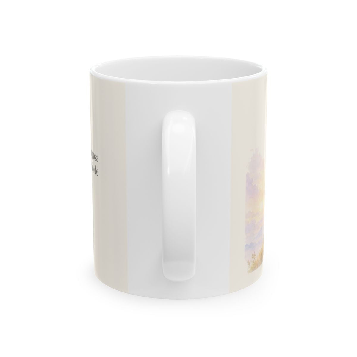 En el Señor mi alma reposa tranquila | Taza cristiana con frase devocional | Marcos 4:39 — 11 oz · Vista posterior