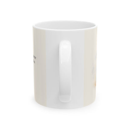 En Belén, Dios vino a darme paz | Taza bíblica de cerámica | Lucas 2:14 — 11 oz · Vista posterior