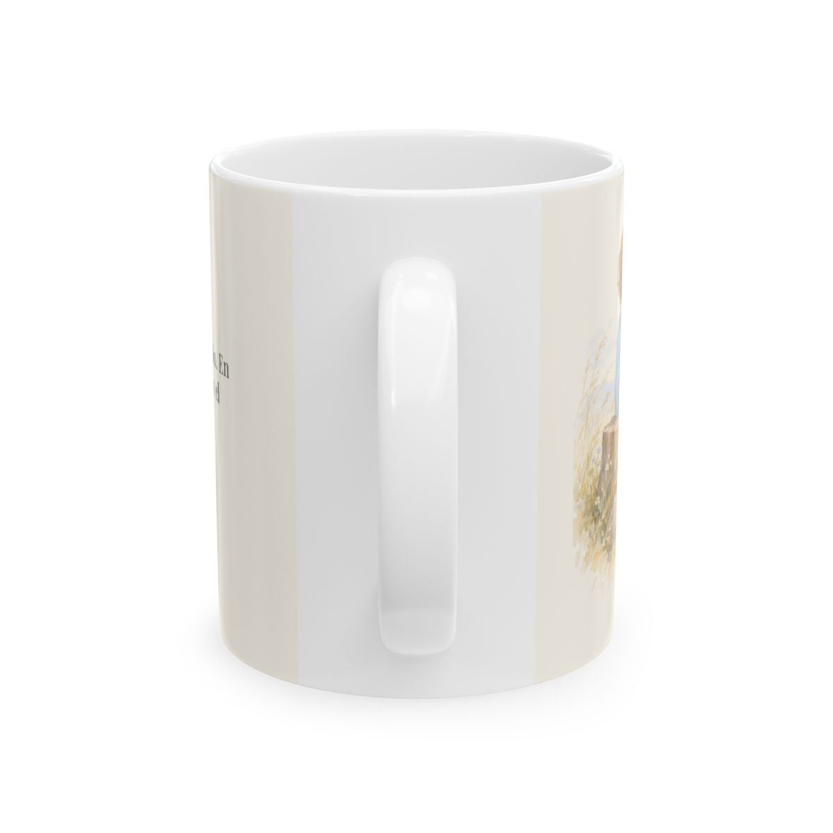 Yo, Jehová, no cambio | Taza devocional de fe | Malaquías 3:6 — 11 oz · Vista posterior