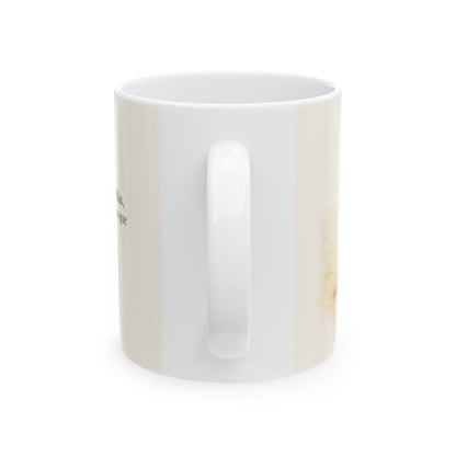 El Señor es la Roca donde descanso | Taza de fe para cada mañana | Salmo 95:6 — 11 oz · Vista posterior