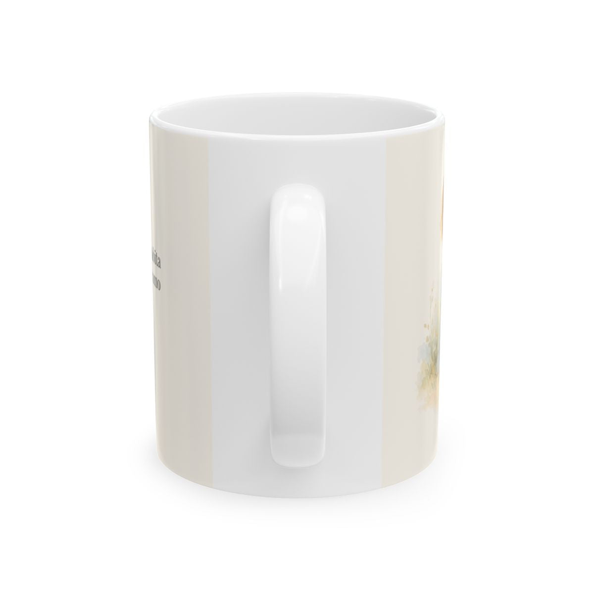 El Espíritu de Dios habita en ti | Taza con arte cristiano | 1 Corintios 3:16 — 11 oz · Vista posterior