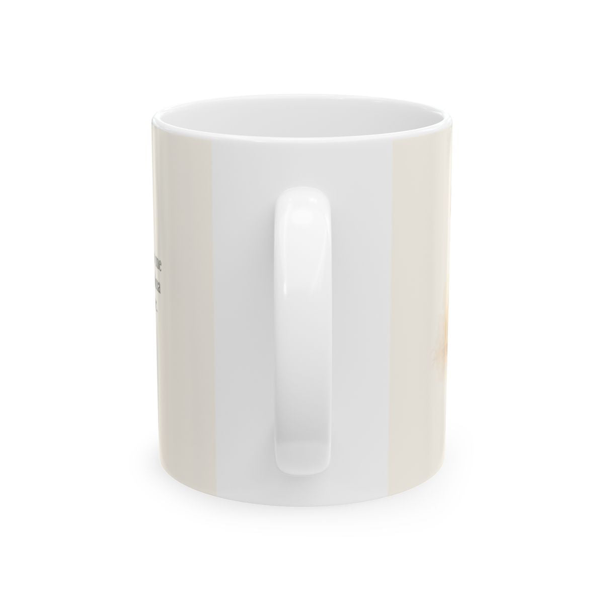 En la paciencia de Dios encuentro reposo | Taza cristiana con frase devocional | Santiago 1:19 — 11 oz · Vista posterior