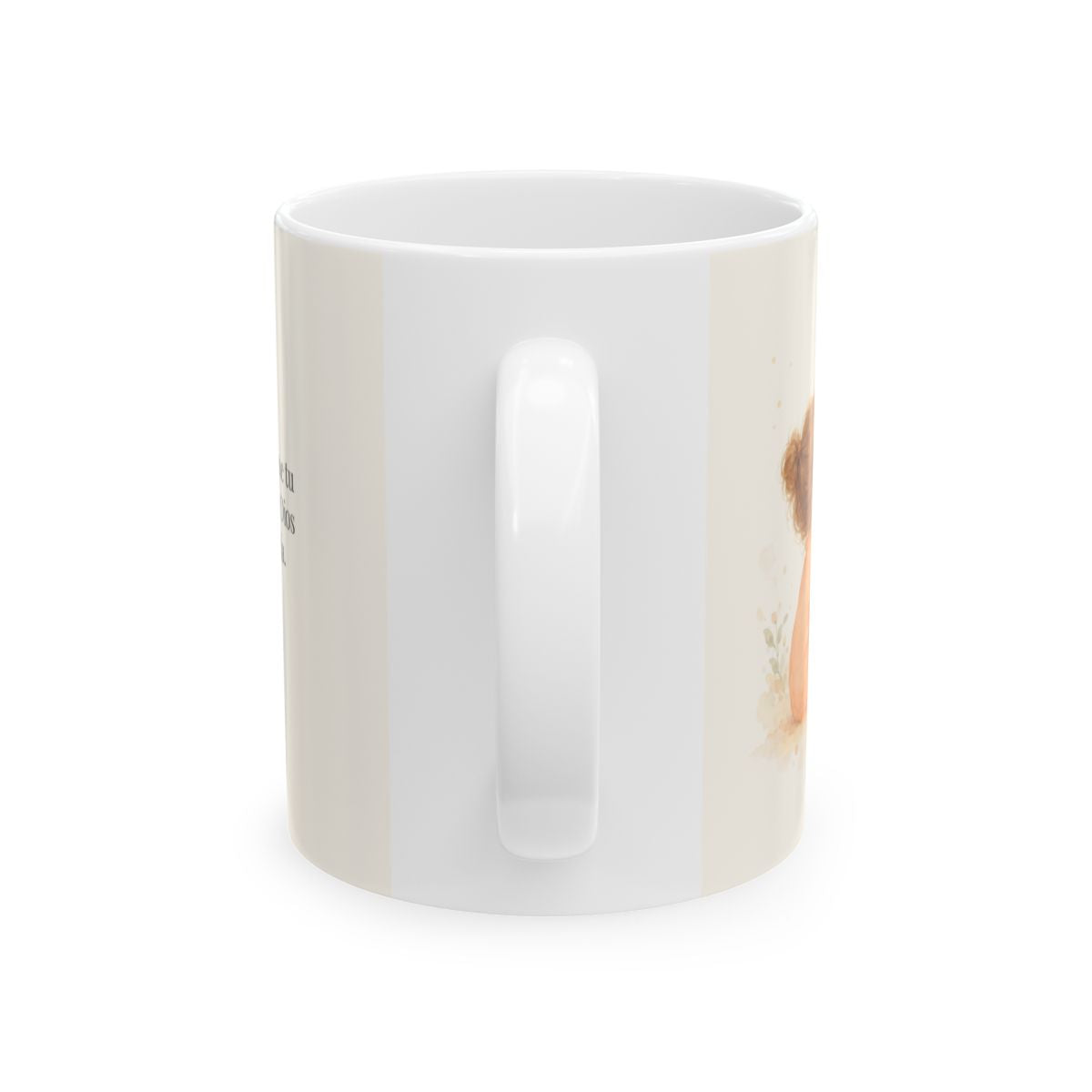 Esfuérzate, y aliéntese tu corazón | Taza bíblica para café | Salmo 27:14 — 11 oz · Vista posterior