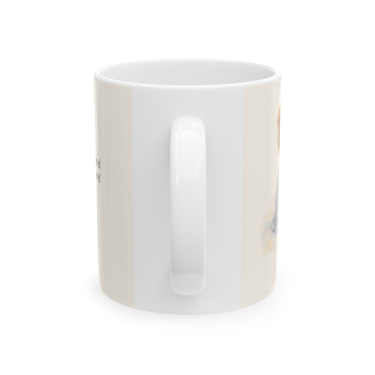 El Señor de los ejércitos está con nosotros | Taza bíblica de cerámica | Salmo 46:10 — 11 oz · Vista posterior