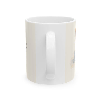 El Señor de los ejércitos está con nosotros | Taza bíblica de cerámica | Salmo 46:10 — 11 oz · Vista posterior