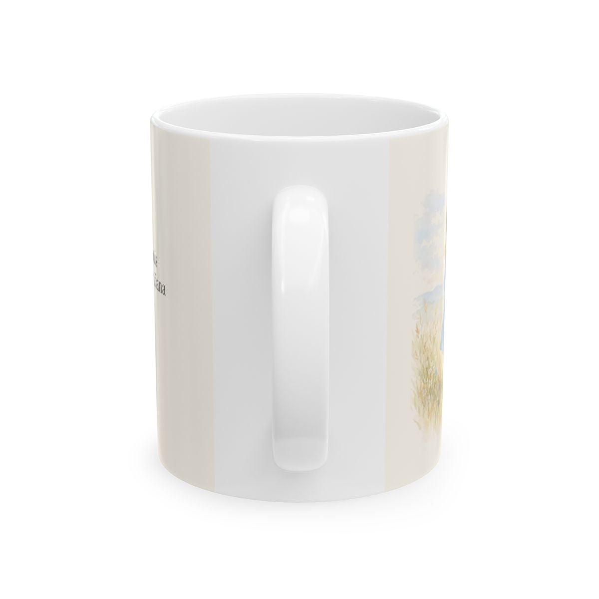 En tu mano están mis tiempos | Taza devocional ilustrada | Salmo 31:15 — 11 oz · Vista posterior