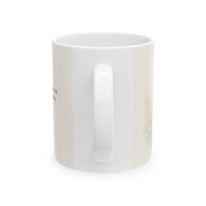 Jehová es mi descanso y mi refugio | Taza devocional de fe | Salmo 23:2 — 11 oz · Vista posterior