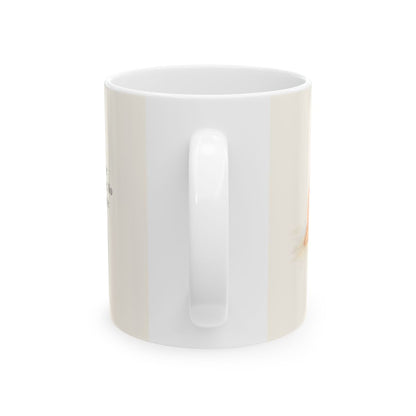 En mi debilidad se perfecciona su poder | Taza devocional de fe | 2 Corintios 12:9 — 11 oz · Vista posterior