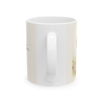 Si subo a los cielos, allí estás Tú | Taza cristiana con frase devocional | Salmo 139:8 — 11 oz · Vista posterior