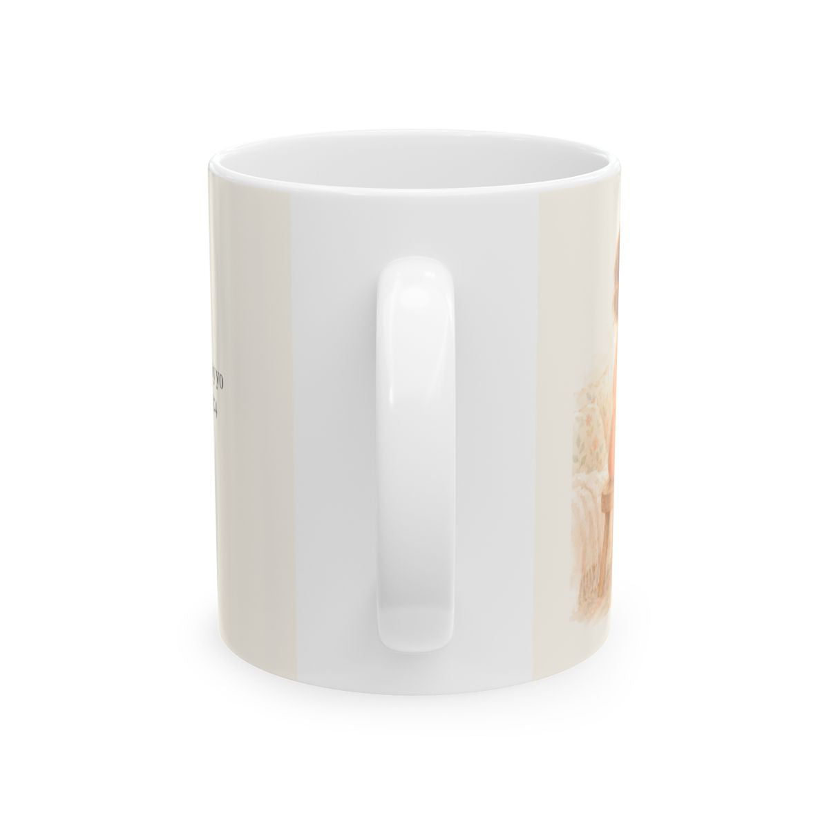 Serás precioso a los ojos de Dios | Taza bíblica de cerámica | Isaías 43:4 — 11 oz · Vista posterior