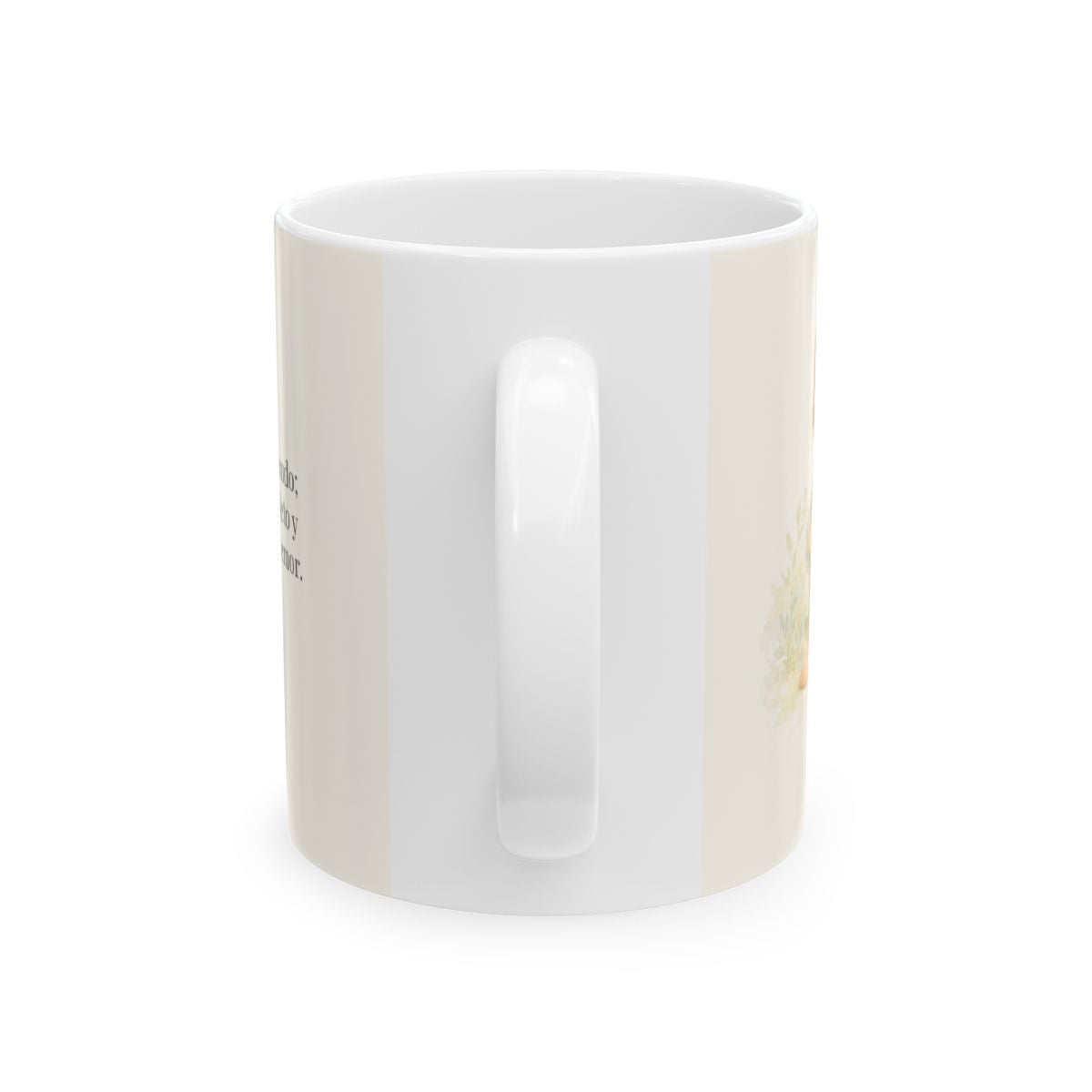 Dios es mi escudo alrededor | Taza cristiana para regalar | Salmo 3:3 — 11 oz · Vista posterior