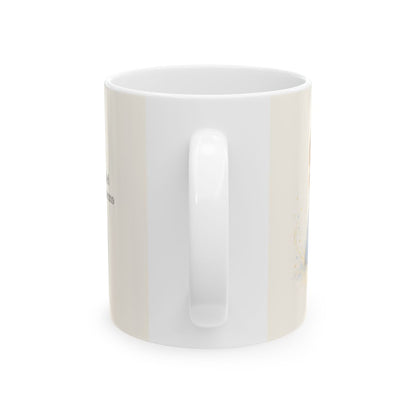 Mi fortaleza viene del Señor | Taza cristiana en dos tamaños | Isaías 41:10 — 11 oz · Vista posterior