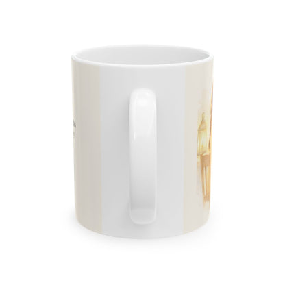Estas palabras son fieles y verdaderas | Taza de fe para cada mañana | Apocalipsis 21:5 — 11 oz · Vista posterior