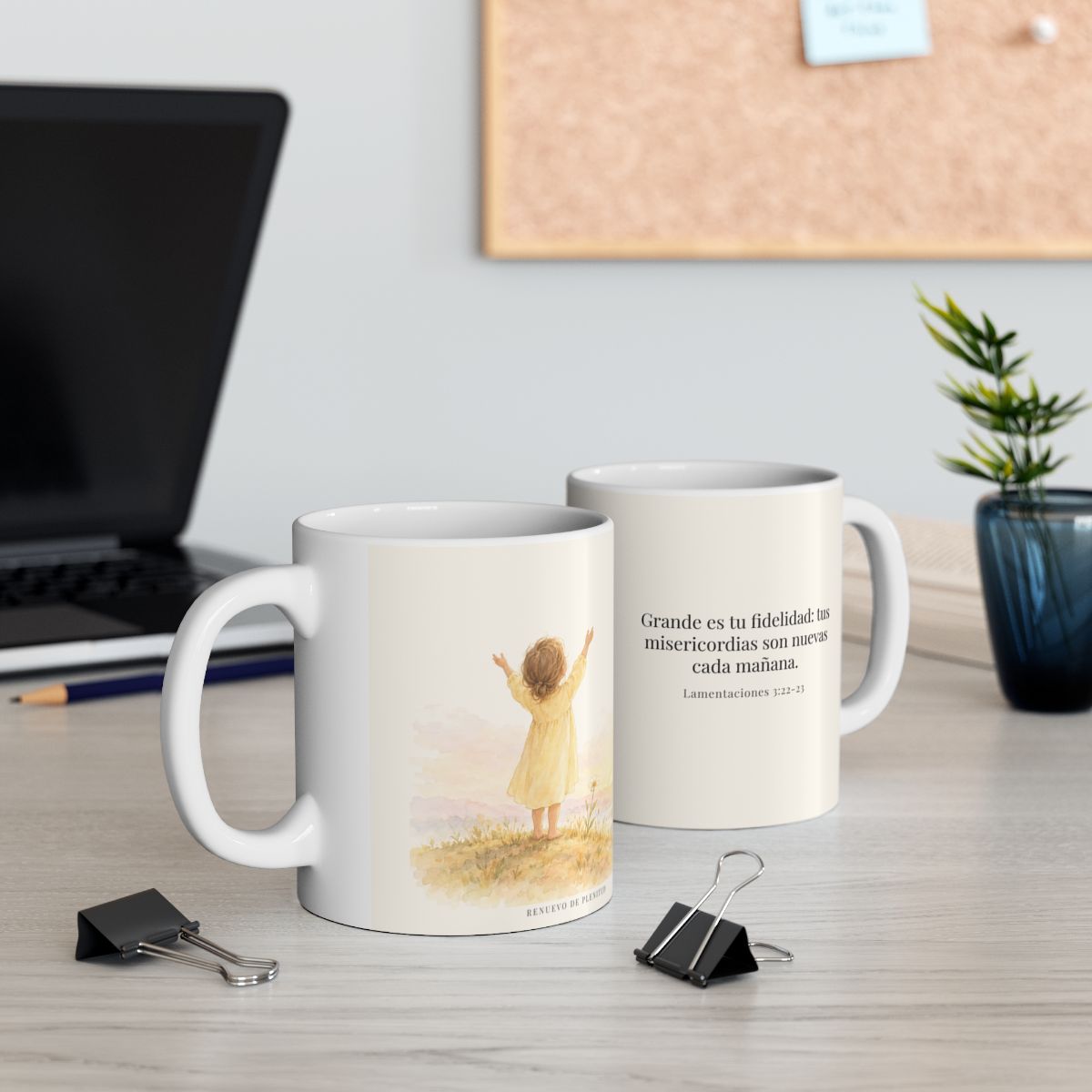 Grande es tu fidelidad, oh Dios | Taza cristiana para regalar | Lamentaciones 3:22-23 — 11 oz · Contexto 2