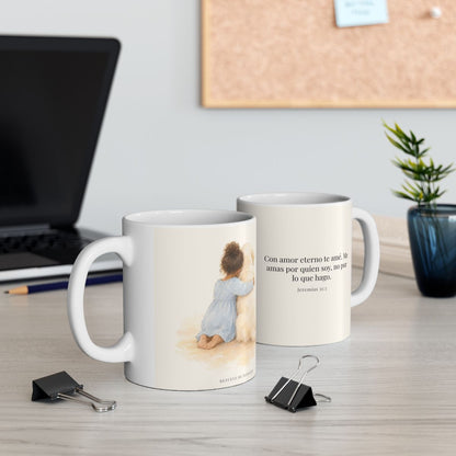 Con amor eterno te amé | Taza cristiana para regalar | Jeremías 31:3 — 11 oz · Contexto 2