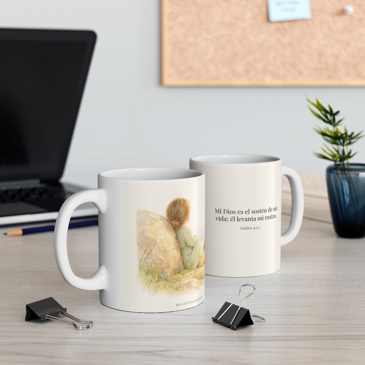 Dios es el sostén de mi vida | Taza de fe para cada mañana | Salmo 42:5 — 11 oz · Contexto 2