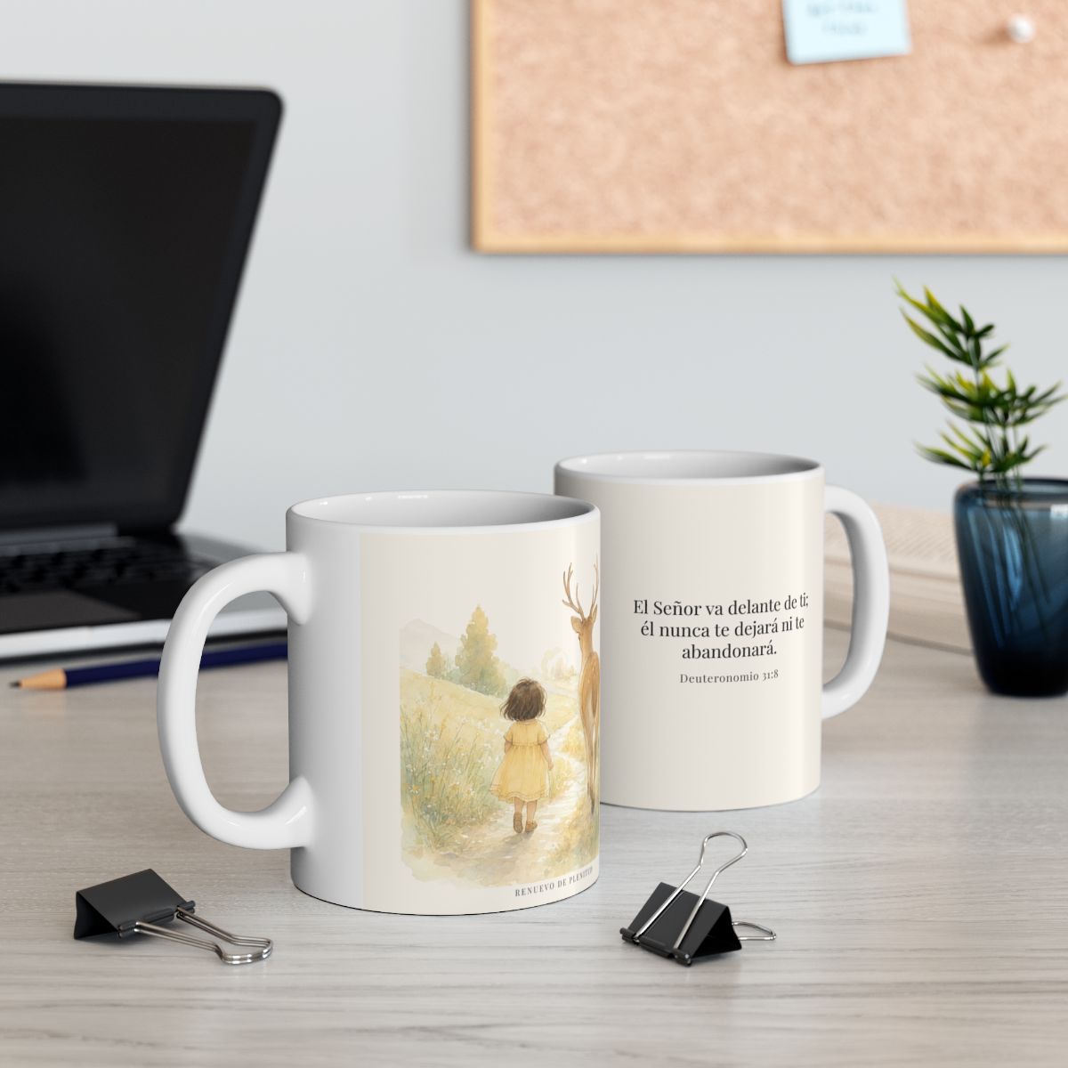 Jehová va delante de ti | Taza de fe para cada mañana | Deuteronomio 31:8 — 11 oz · Contexto 2