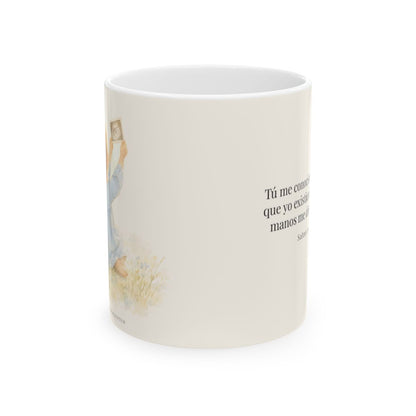 Tú me conoces, oh Dios, y me diste forma | Taza cristiana en dos tamaños | Salmo 139:14 — 11 oz · Vista frontal