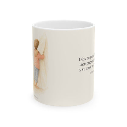 Dios no nos guarda rencor para siempre | Taza cristiana en dos tamaños | Salmo 103:9-10 — 11 oz · Vista frontal
