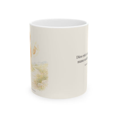 Nunca estoy solo | Taza de fe para cada mañana | Salmo 73:23 — 11 oz · Vista frontal