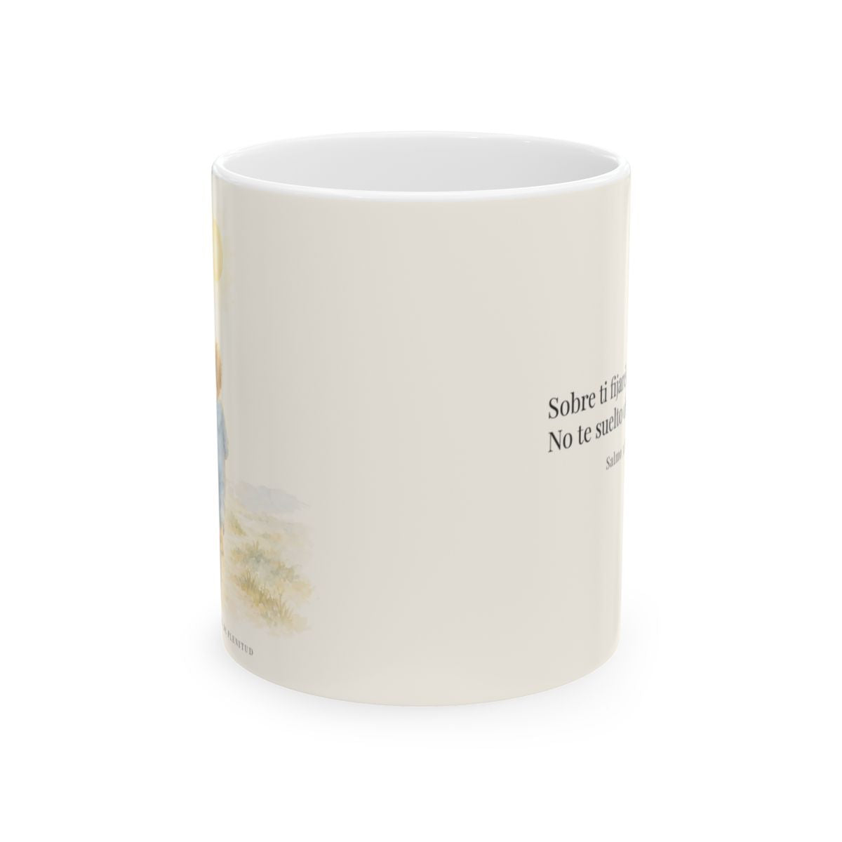 Mis ojos están puestos en ti | Taza devocional ilustrada | Salmo 32:8 — 11 oz · Vista frontal