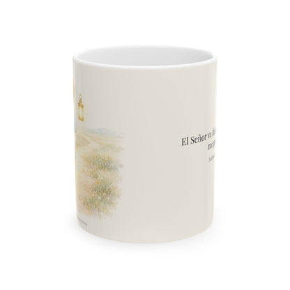 El Señor va delante de mí | Taza devocional de fe | Salmo 27:1 — 11 oz · Vista frontal