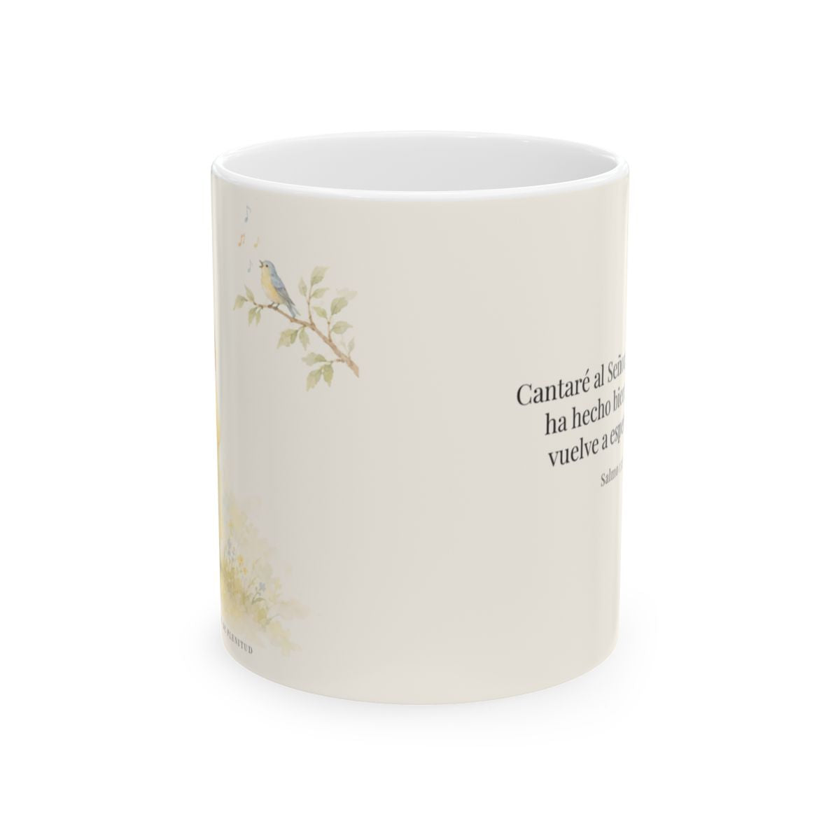 Cantaré a Jehová porque me ha hecho bien | Taza cristiana para regalar | Salmo 13:5-6 — 11 oz · Vista frontal