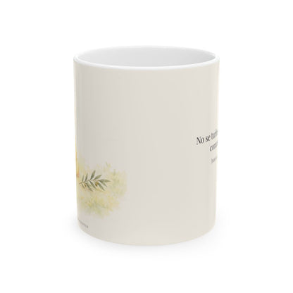 No se turbe vuestro corazón | Taza cristiana con frase devocional | Juan 14:27 — 11 oz · Vista frontal