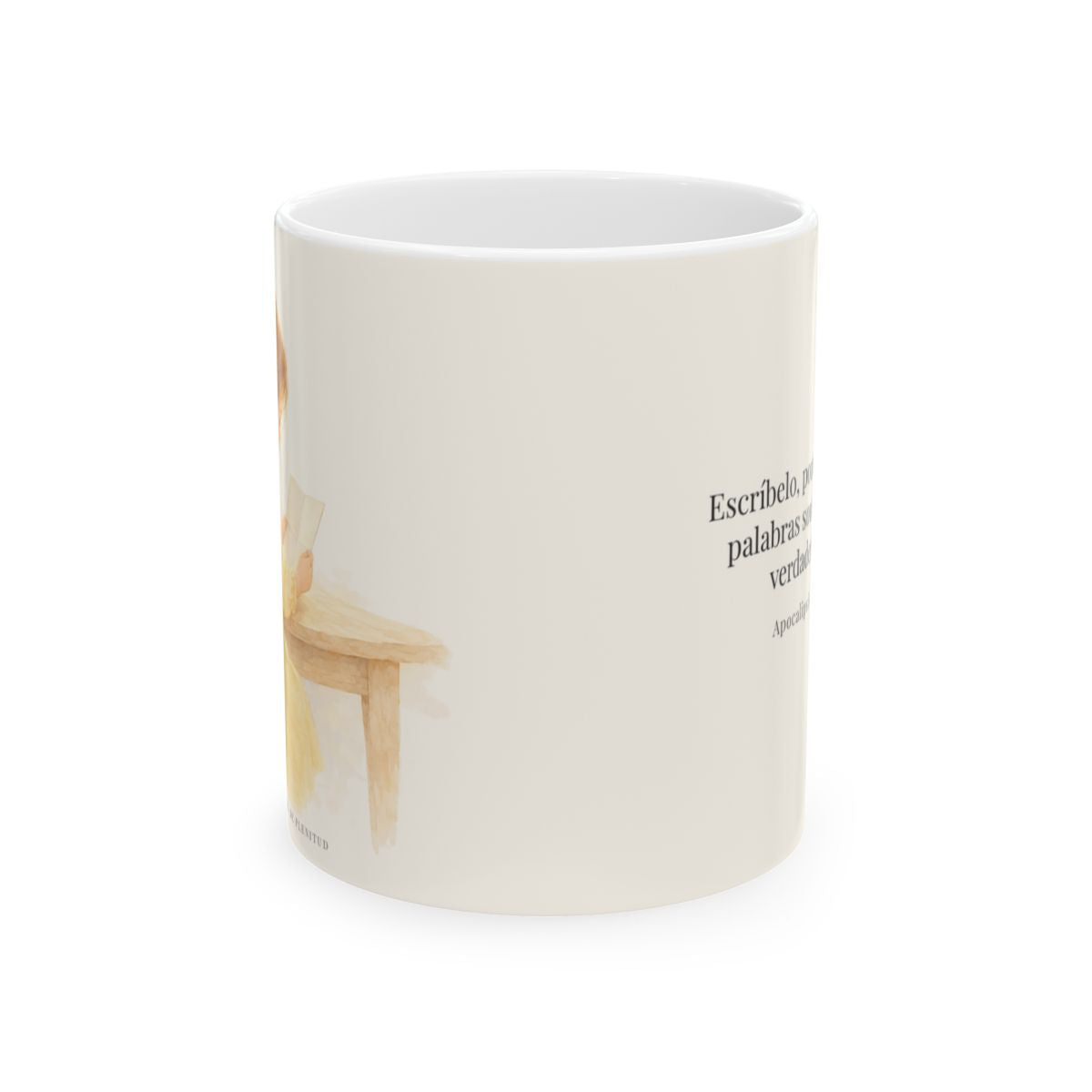 Estas palabras son fieles y verdaderas | Taza de fe para cada mañana | Apocalipsis 21:5 — 11 oz · Vista frontal