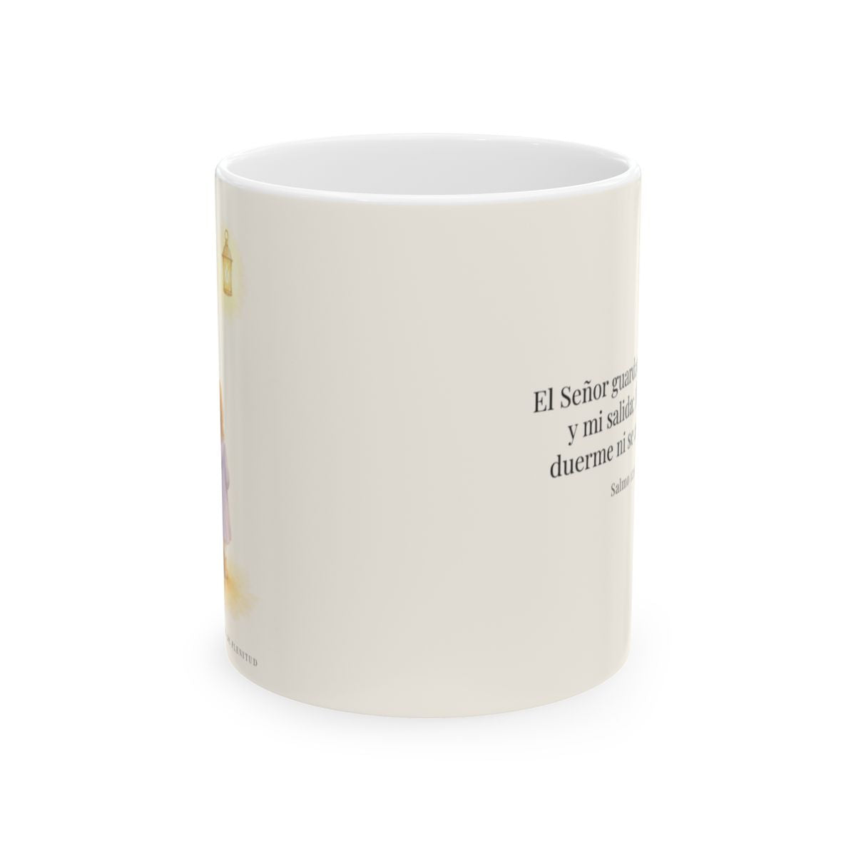 El Señor guarda mi entrada y mi salida | Taza cristiana en dos tamaños | Salmo 121:1-2 — 11 oz · Vista frontal