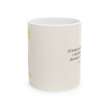 El Señor guarda mi entrada y mi salida | Taza cristiana en dos tamaños | Salmo 121:1-2 — 11 oz · Vista frontal