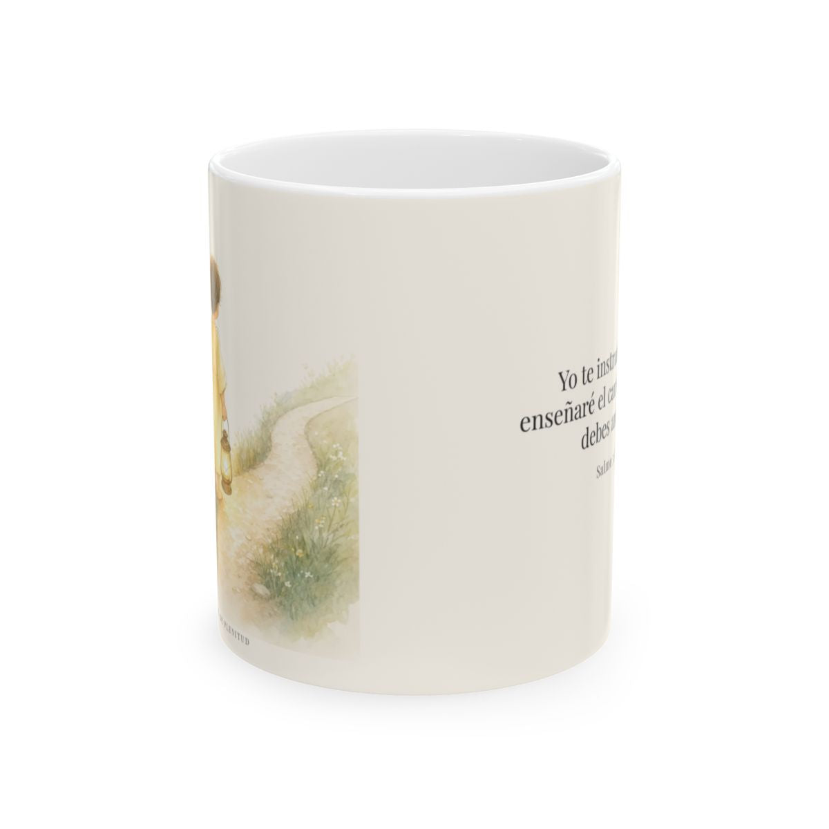 Yo te instruiré en el camino | Taza con arte cristiano | Salmo 32:8 — 11 oz · Vista frontal