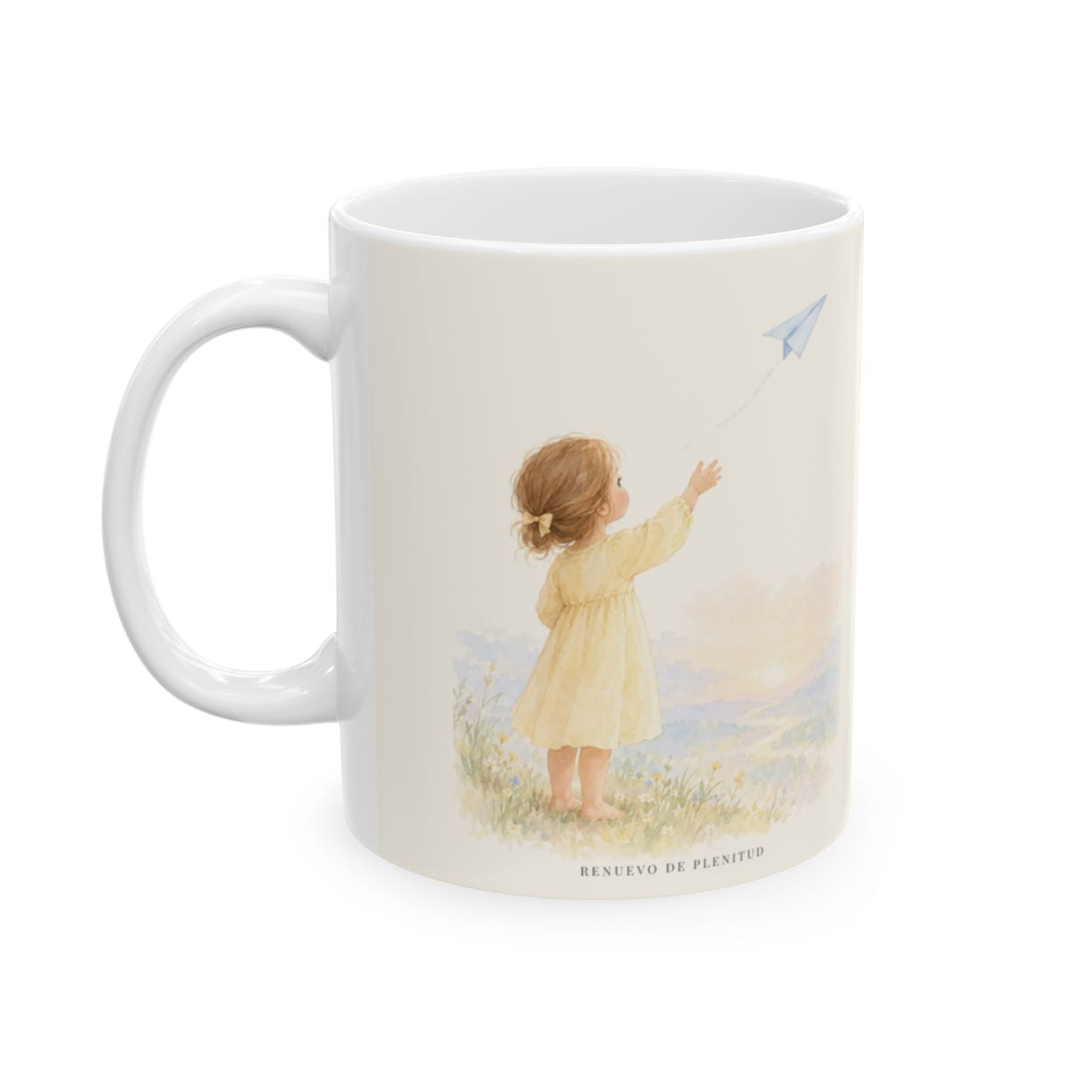Jehová dirige mis pasos | Taza cristiana con frase devocional | Proverbios 16:9 — 11 oz · Cara ilustrada